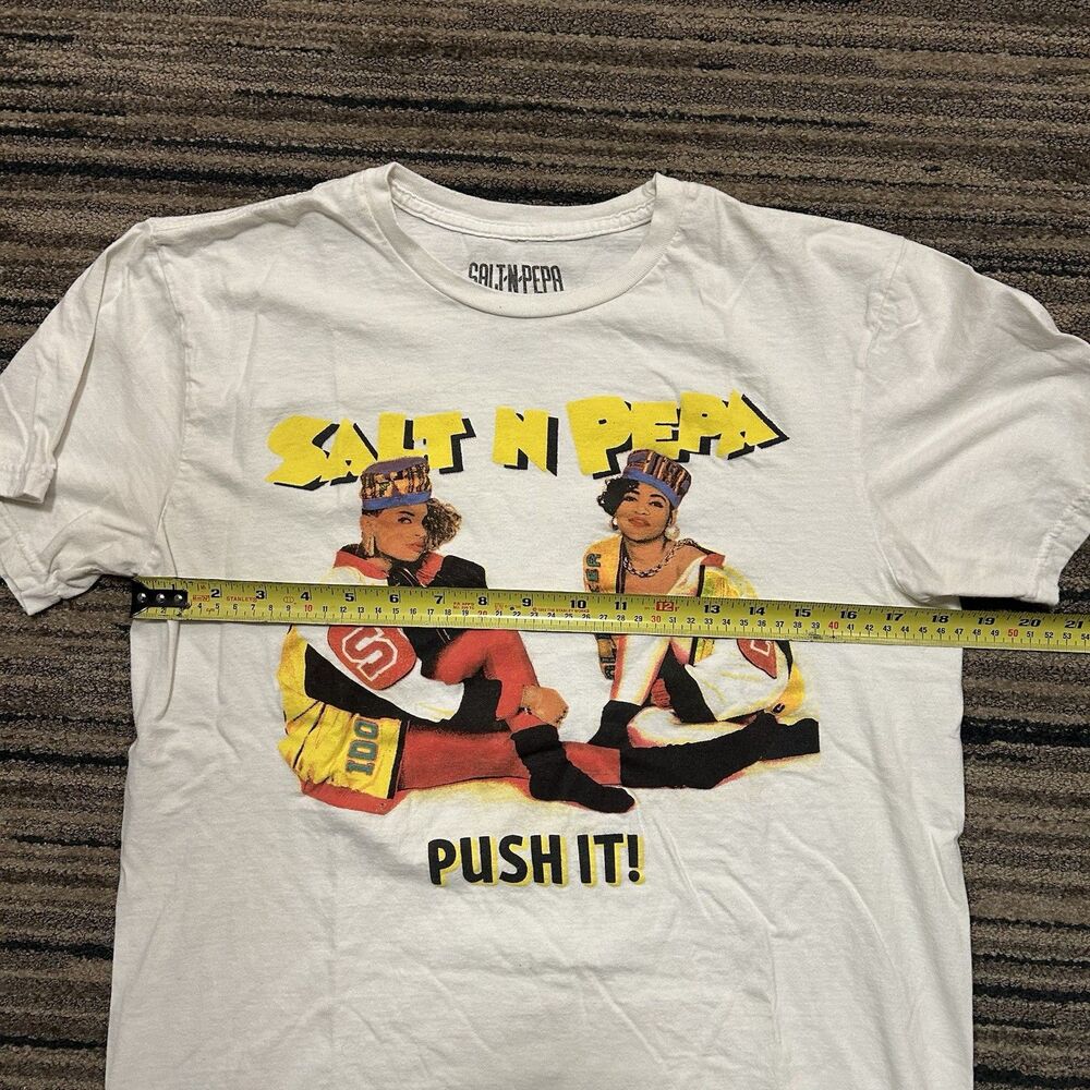 Salt-N-Pepa "Push It" Graphic T-Shirt Small White Hip Hop Rap 90s Style Tee - Picture 7 of 10